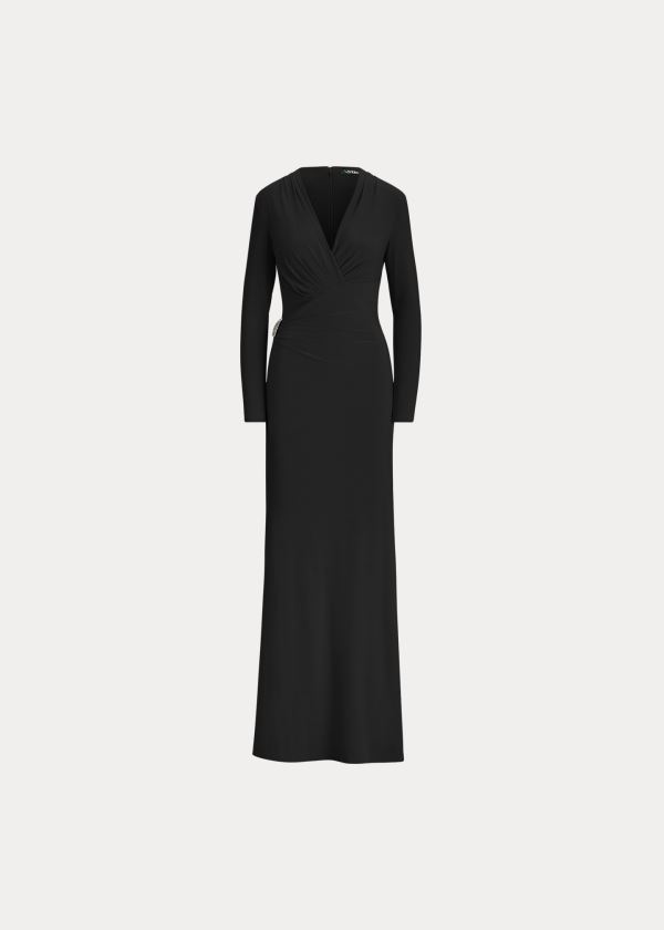 Vestido Ralph Lauren Pleated Matte Jersey Mulher 76485-LVQX